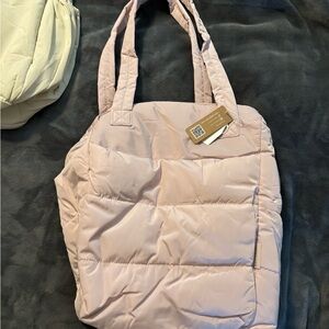 Bagsmart Elegant Pink Quilted Tote Bag